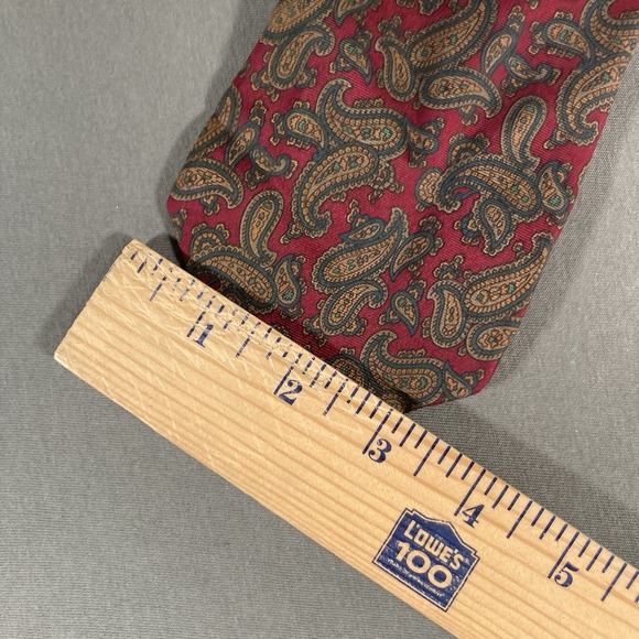 Made In USA Classy Neck‎ Tie Business Law 90s 100% Italian Silk Red - Picture 4 of 5